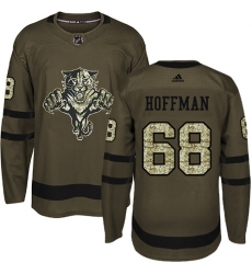 Men's Adidas Florida Panthers #68 Mike Hoffman Premier Green Salute to Service NHL Jersey