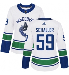 Women's Adidas Vancouver Canucks #59 Tim Schaller Authentic White Away NHL Jersey