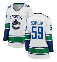 Women's Vancouver Canucks #59 Tim Schaller Fanatics Branded White Away Breakaway NHL Jersey