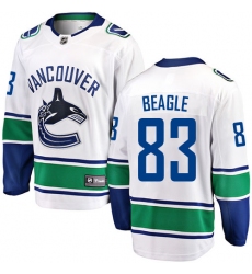 Youth Vancouver Canucks #83 Jay Beagle Fanatics Branded White Away Breakaway NHL Jersey