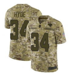 Men's Nike Jacksonville Jaguars #34 Carlos Hyde Limited Camo 2018 Salute to Service NFL Jersey