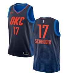 Men's Nike Oklahoma City Thunder #17 Dennis Schroder Swingman Navy Blue NBA Jersey Statement Edition