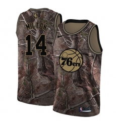 Women's Nike Philadelphia 76ers #14 Shake Milton Swingman Camo Realtree Collection NBA Jersey