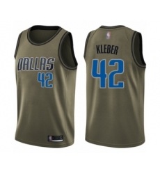 Men's Dallas Mavericks #42 Maxi Kleber Swingman Green Salute to Service Basketball Jersey