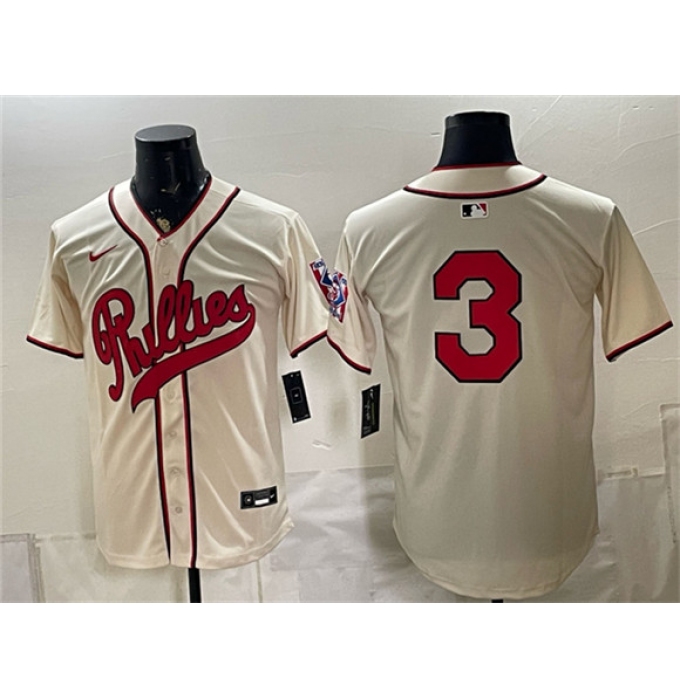 Men's Philadelphia Phillies #3 Bryce Harper Cream 2026 Field of Dreams Stadium Stitched Baseball Jersey