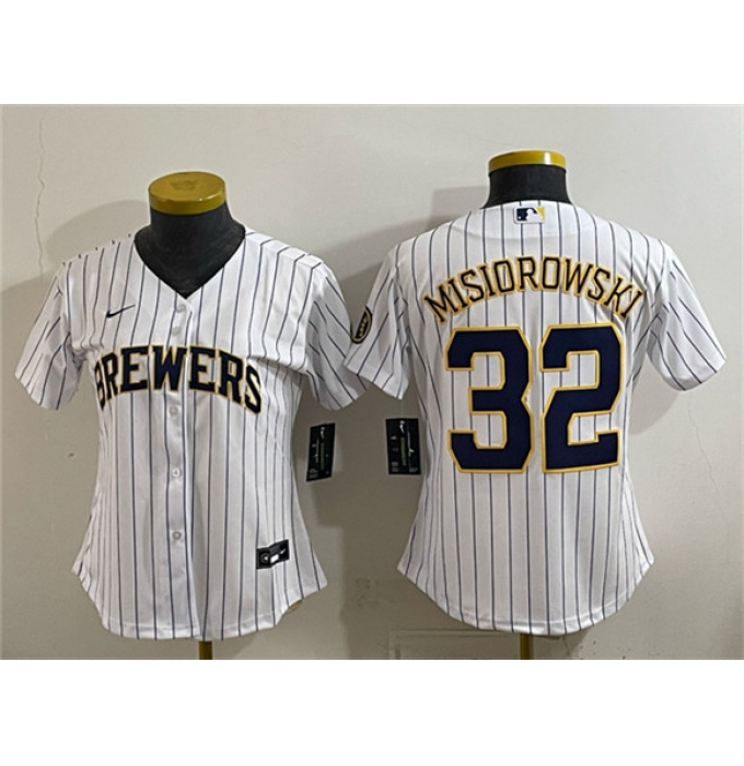 Youth Milwaukee Brewers #32 Jacob Misiorowski White Cool Base Stitched Jersey