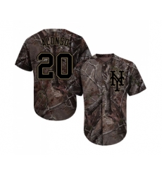 Men's New York Mets #20 Pete Alonso Authentic Camo Realtree Collection Flex Base Baseball Jersey