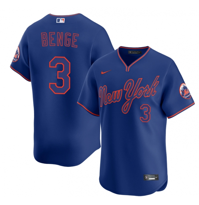 Men's New York Mets #3 Carson Benge Royal Alternate Limited Stitched Baseball Jersey