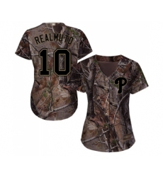 Women's Philadelphia Phillies #10 J. T. Realmuto Authentic Camo Realtree Collection Flex Base Baseball Jersey