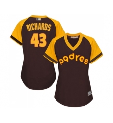 Women's San Diego Padres #43 Garrett Richards Replica Brown Alternate Cooperstown Cool Base Baseball Jersey
