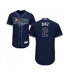 Men's Tampa Bay Rays #2 Yandy Diaz Navy Blue Alternate Flex Base Authentic Collection Baseball Jersey