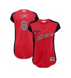 Women's Tampa Bay Rays #8 Brandon Lowe Authentic Red American League 2019 Baseball All-Star Jersey