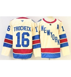 Men's New York Rangers #16 Vincent Trocheck Beige 2025-26 Winter Classic With A Stitched Hockey Jersey
