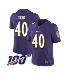 Men's Baltimore Ravens #43 Justice Hill Limited Gold Inverted Legend 100th Season Football Jersey