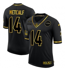 Men's Seattle Seahawks #14 D.K. Metcalf Olive Gold Nike 2020 Salute To Service Limited Jersey
