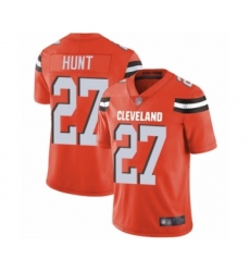 Men's Cleveland Browns #27 Kareem Hunt Orange Alternate Vapor Untouchable Limited Player Football Jersey