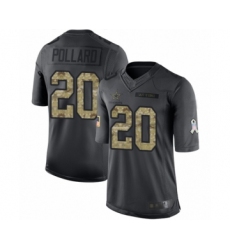 Youth Dallas Cowboys #20 Tony Pollard Limited Black 2016 Salute to Service Football Jersey