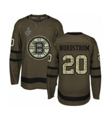 Men's Boston Bruins #20 Joakim Nordstrom Authentic Green Salute to Service 2019 Stanley Cup Final Bound Hockey Jersey