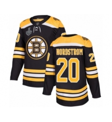 Youth Boston Bruins #20 Joakim Nordstrom Authentic Black Home 2019 Stanley Cup Final Bound Hockey Jersey