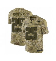 Men's New England Patriots #25 Terrence Brooks Limited Camo 2018 Salute to Service Football Jersey