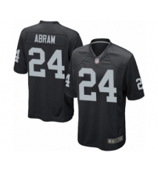 Men's Oakland Raiders #24 Johnathan Abram Game Black Team Color Football Jersey