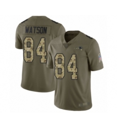 Men's New England Patriots #84 Benjamin Watson Limited Olive Camo 2017 Salute to Service Football Jersey