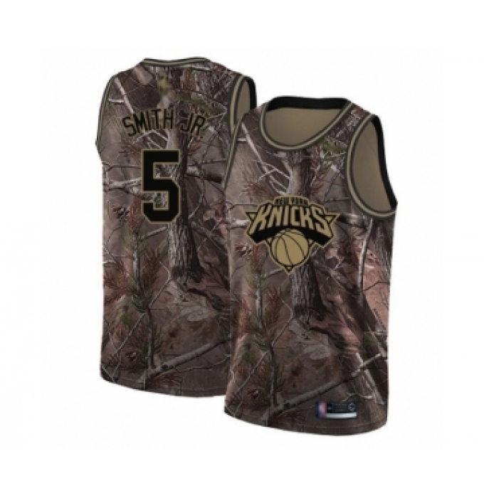 Men's New York Knicks #5 Dennis Smith Jr. Swingman Camo Realtree Collection Basketball Jersey