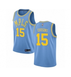Youth Los Angeles Lakers #15 DeMarcus Cousins Authentic Blue Hardwood Classics Basketball Jersey