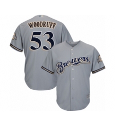 Youth Milwaukee Brewers #53 Brandon Woodruff Authentic Grey Road Cool Base Baseball Jersey