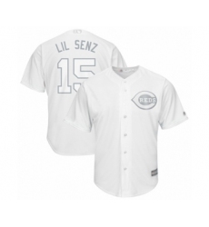 Men's Cincinnati Reds #15 Nick Senzel  Lil Senz   Authentic White 2019 Players Weekend Baseball Jersey