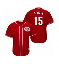 Men's Cincinnati Reds #15 Nick Senzel Replica Red Alternate Cool Base Baseball Jersey