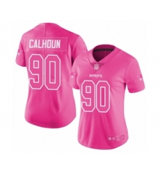 Women's New England Patriots #90 Shilique Calhoun Limited Pink Rush Fashion Football Jersey