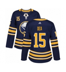 Women's Buffalo Sabres #15 Jean-Sebastien Dea Authentic Navy Blue Home Hockey Jersey