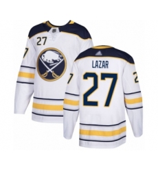 Men's Buffalo Sabres #27 Curtis Lazar Authentic White Away Hockey Jersey