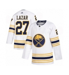 Youth Buffalo Sabres #27 Curtis Lazar Authentic White 50th Season Hockey Jersey