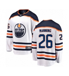 Youth Edmonton Oilers #26 Brandon Manning Authentic White Away Fanatics Branded Breakaway Hockey Jersey