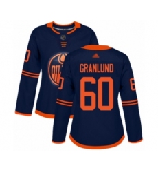 Women's Edmonton Oilers #60 Markus Granlund Authentic Navy Blue Alternate Hockey Jersey
