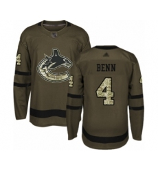 Men's Vancouver Canucks #4 Jordie Benn Authentic Green Salute to Service Hockey Jersey