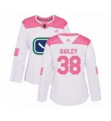 Women's Vancouver Canucks #38 Justin Bailey Authentic White Pink Fashion Hockey Jersey