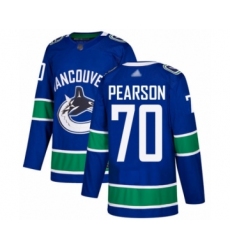 Men's Vancouver Canucks #70 Tanner Pearson Authentic Blue Home Hockey Jersey