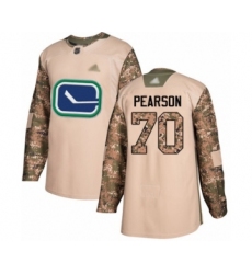 Youth Vancouver Canucks #70 Tanner Pearson Authentic Camo Veterans Day Practice Hockey Jersey