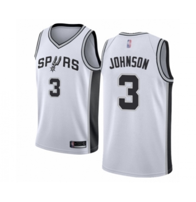 Men's San Antonio Spurs #3 Keldon Johnson Authentic White Basketball Jersey - Association Edition