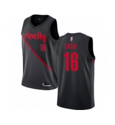 Men's Portland Trail Blazers #16 Pau Gasol Authentic Black Basketball Jersey - 2018 19 City Edition