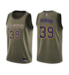 Men's Los Angeles Lakers #39 Dwight Howard Swingman Green Salute to Service Basketball Jersey