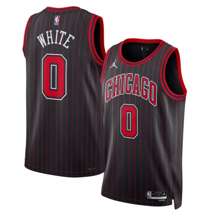 Men's Chicago Bulls #0 Coby White White 2024-25 City Edition Stitched Basketball Jersey