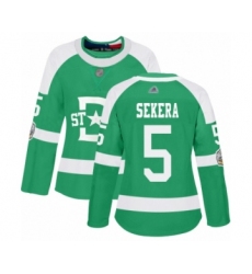 Women's Dallas Stars #5 Andrej Sekera Authentic Green 2020 Winter Classic Hockey Jersey