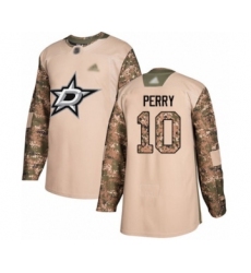 Men's Dallas Stars #10 Corey Perry Authentic Camo Veterans Day Practice Hockey Jersey