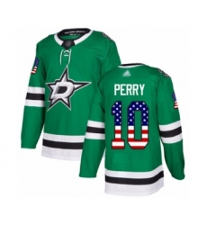 Youth Dallas Stars #10 Corey Perry Authentic Green USA Flag Fashion Hockey Jersey