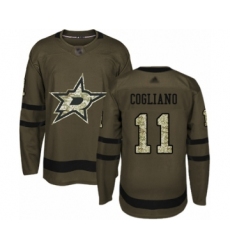 Youth Dallas Stars #11 Andrew Cogliano Authentic Green Salute to Service Hockey Jersey