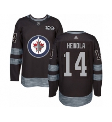 Men's Winnipeg Jets #14 Ville Heinola Authentic Black 1917-2017 100th Anniversary Hockey Jersey
